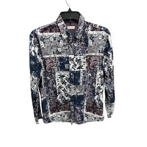 Sable & Stone Men's XL Button Down Shirt Paisley Patchwork Print Long Sleeve